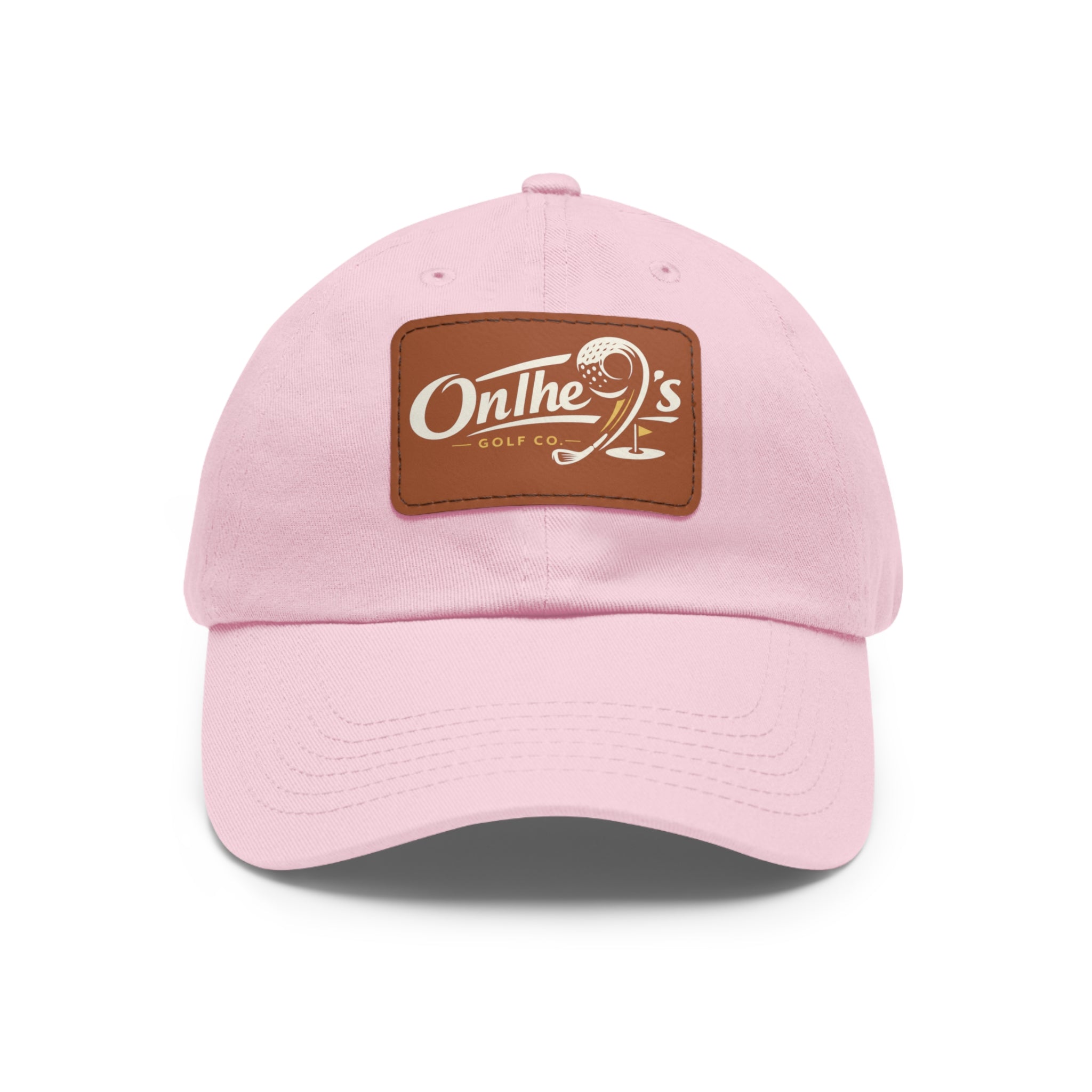 On The 9's Leather Patch Dad Hat – Vintage Golf Cap