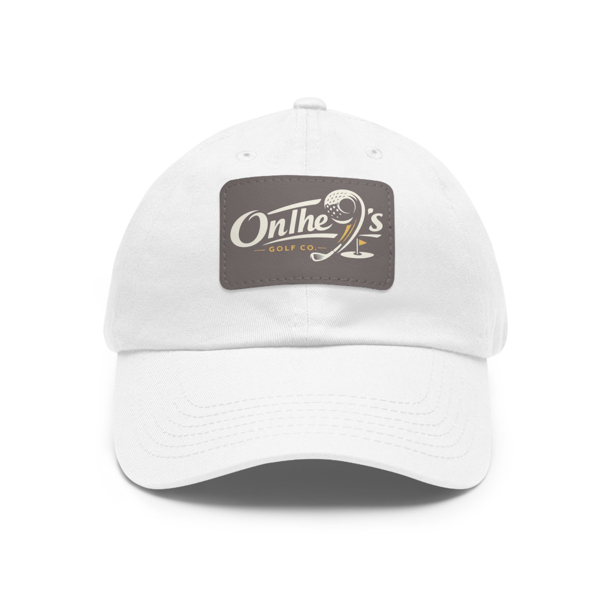 On The 9's Leather Patch Dad Hat – Vintage Golf Cap