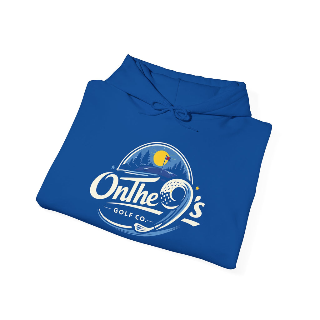 Golf Hoodie — "On The 9's" Vintage Night Golf Logo Sweatshirt