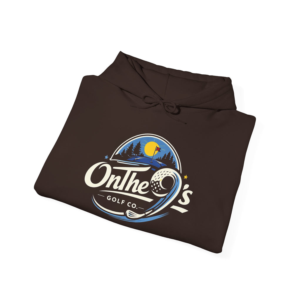 Golf Hoodie — "On The 9's" Vintage Night Golf Logo Sweatshirt