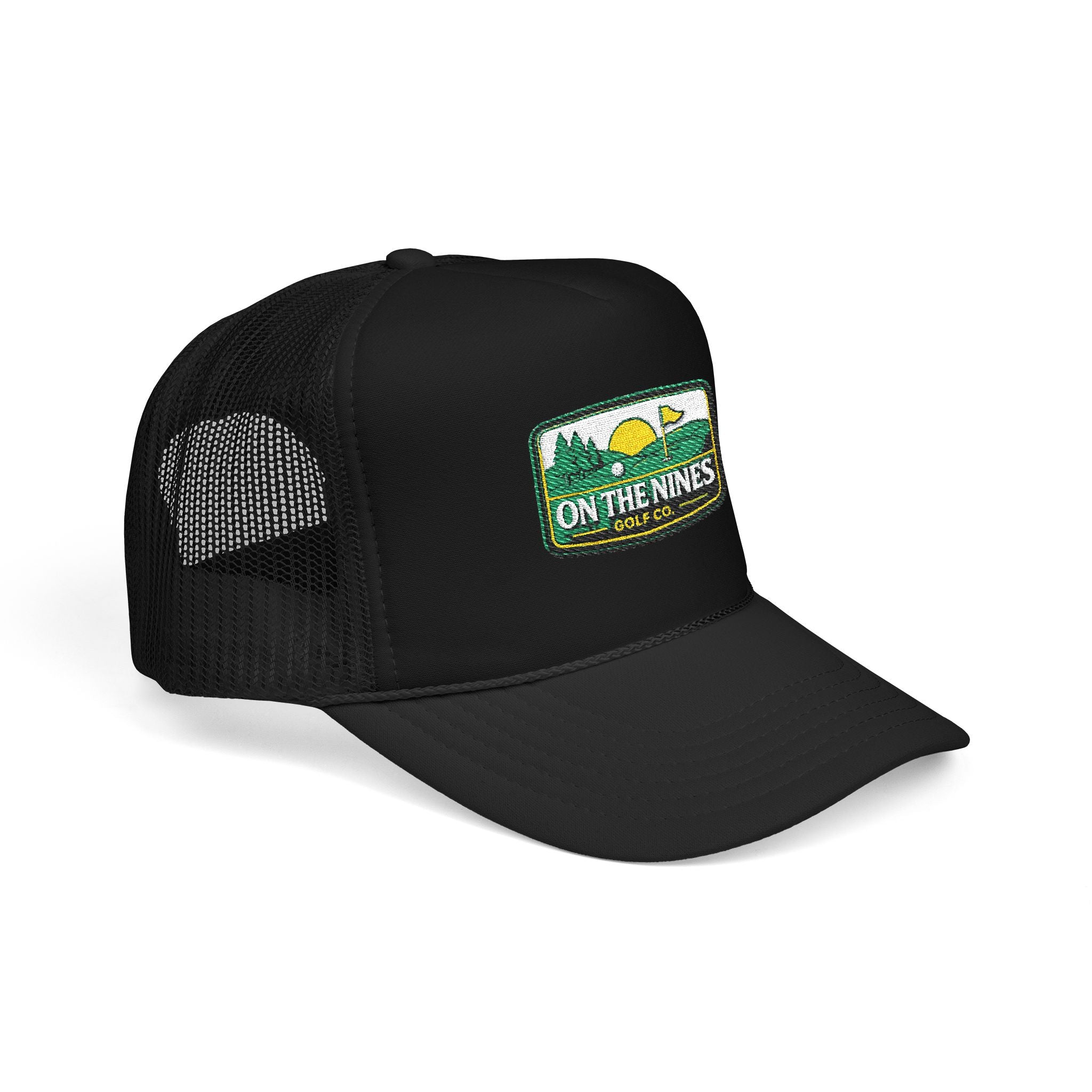 On The Nines Golf Co. Trucker Hat – Vintage Golf Patch Foam Cap
