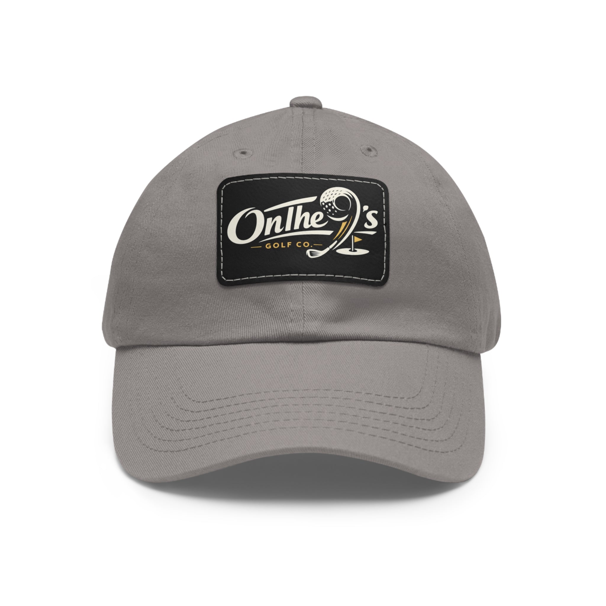 On The 9's Leather Patch Dad Hat – Vintage Golf Cap