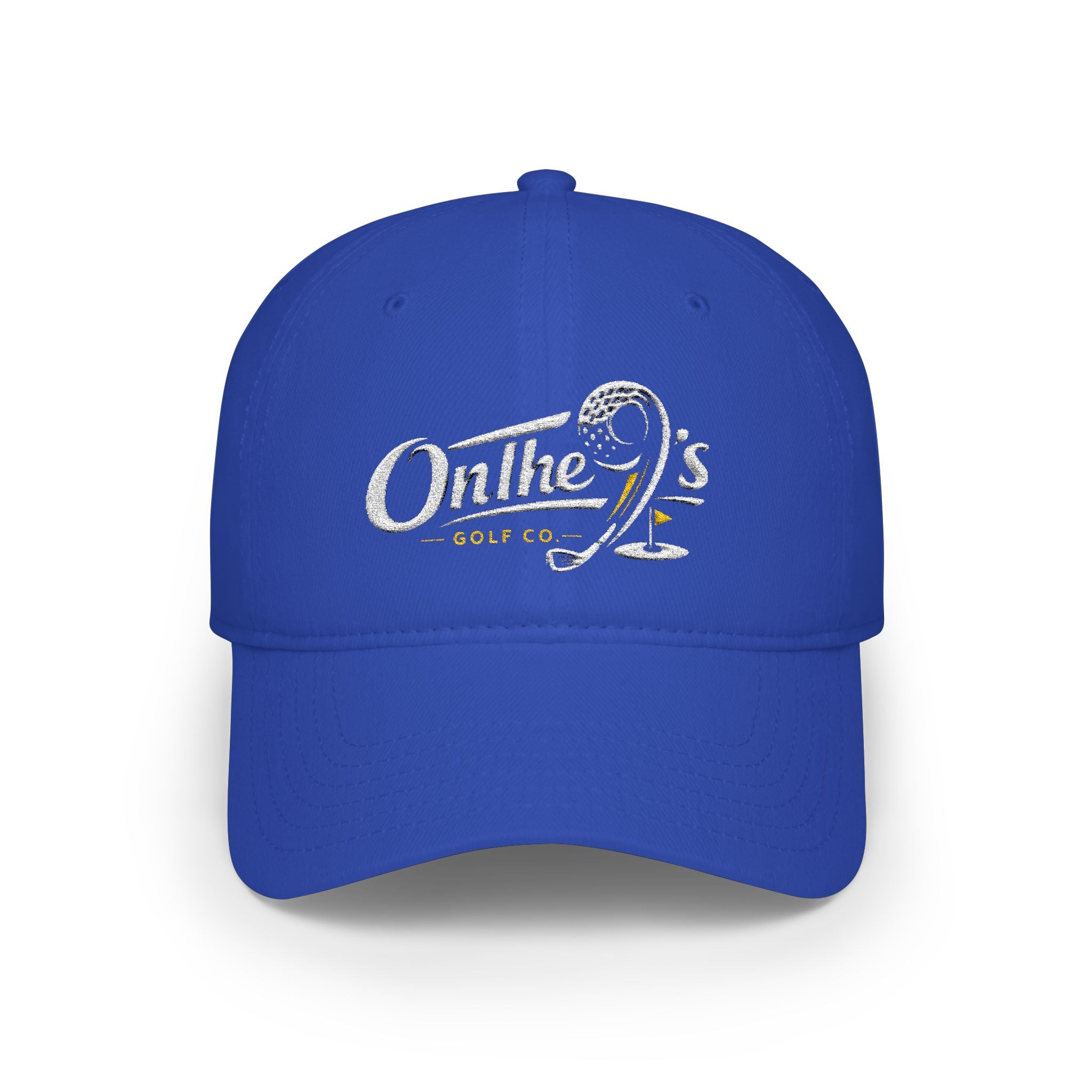 On The 9's Golf Low Profile Baseball Cap - Embroidered Red Golf Hat