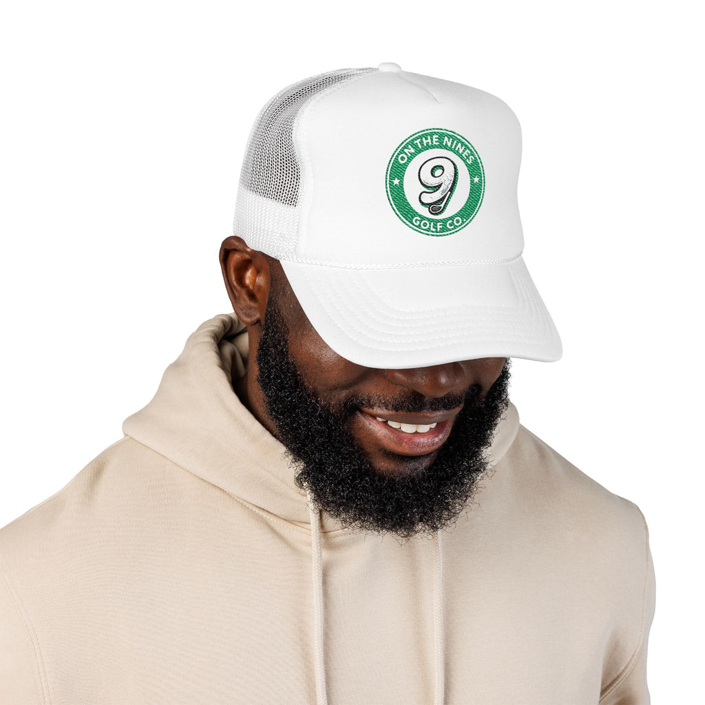 On The Nines Golf Co. Foam Trucker Hat — Vintage 9 Logo Golf Cap