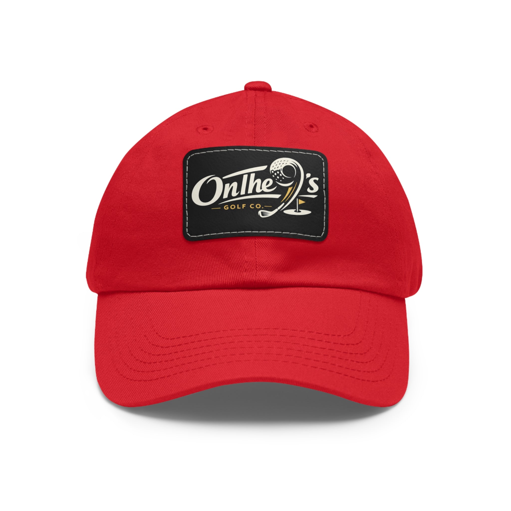 On The 9's Leather Patch Dad Hat – Vintage Golf Cap