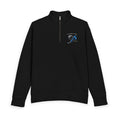 Men's Black Quarter-Zip Pullover with Blue Floral 'S' Embroidered Chest