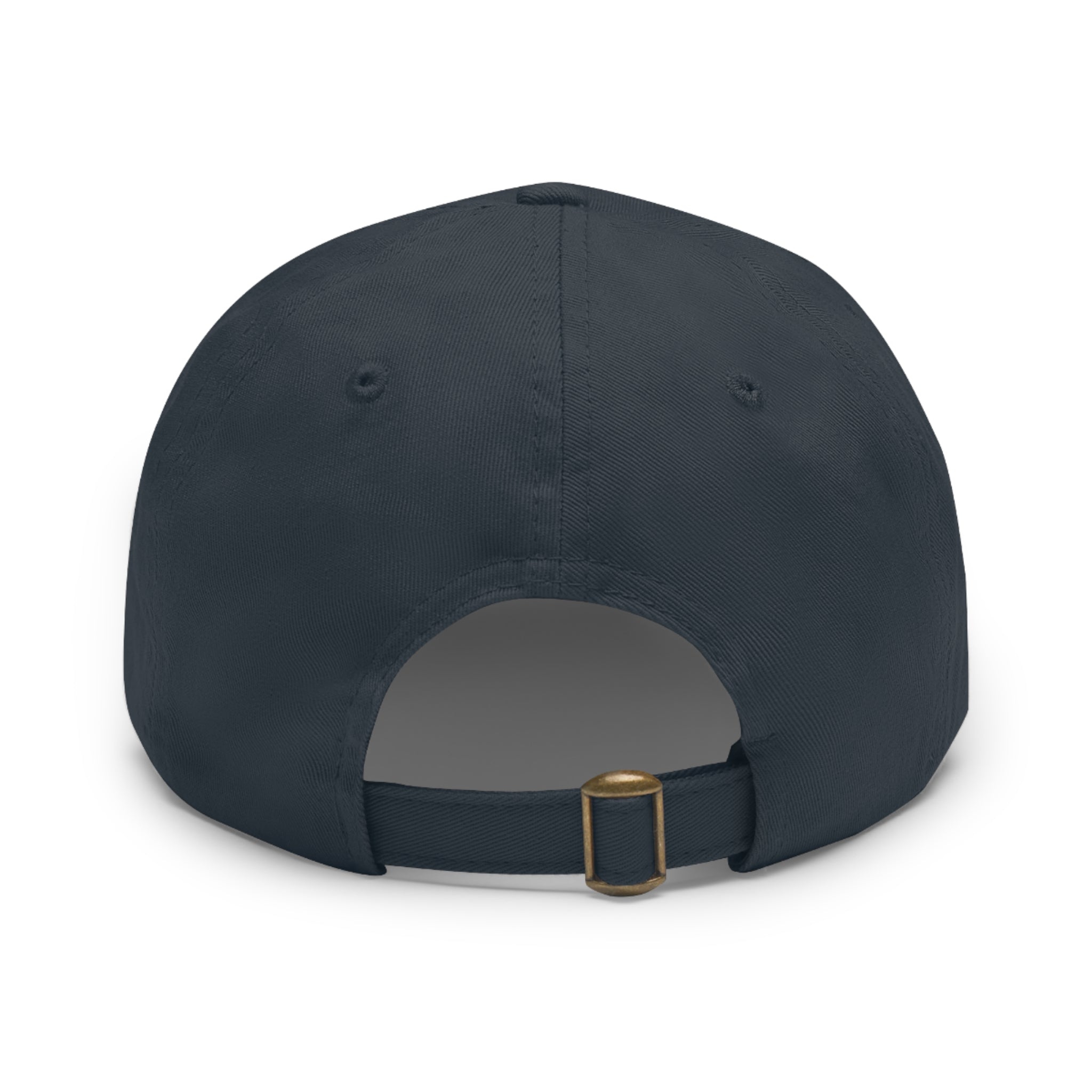 Golf Dad Hat with Round Leather Patch — "On the 9s" Vintage Golf Logo