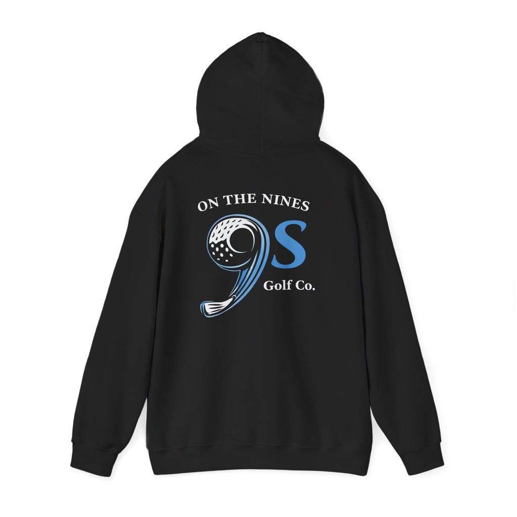 Golf Hoodie — "On The 9's" Vintage Night Golf Logo Sweatshirt