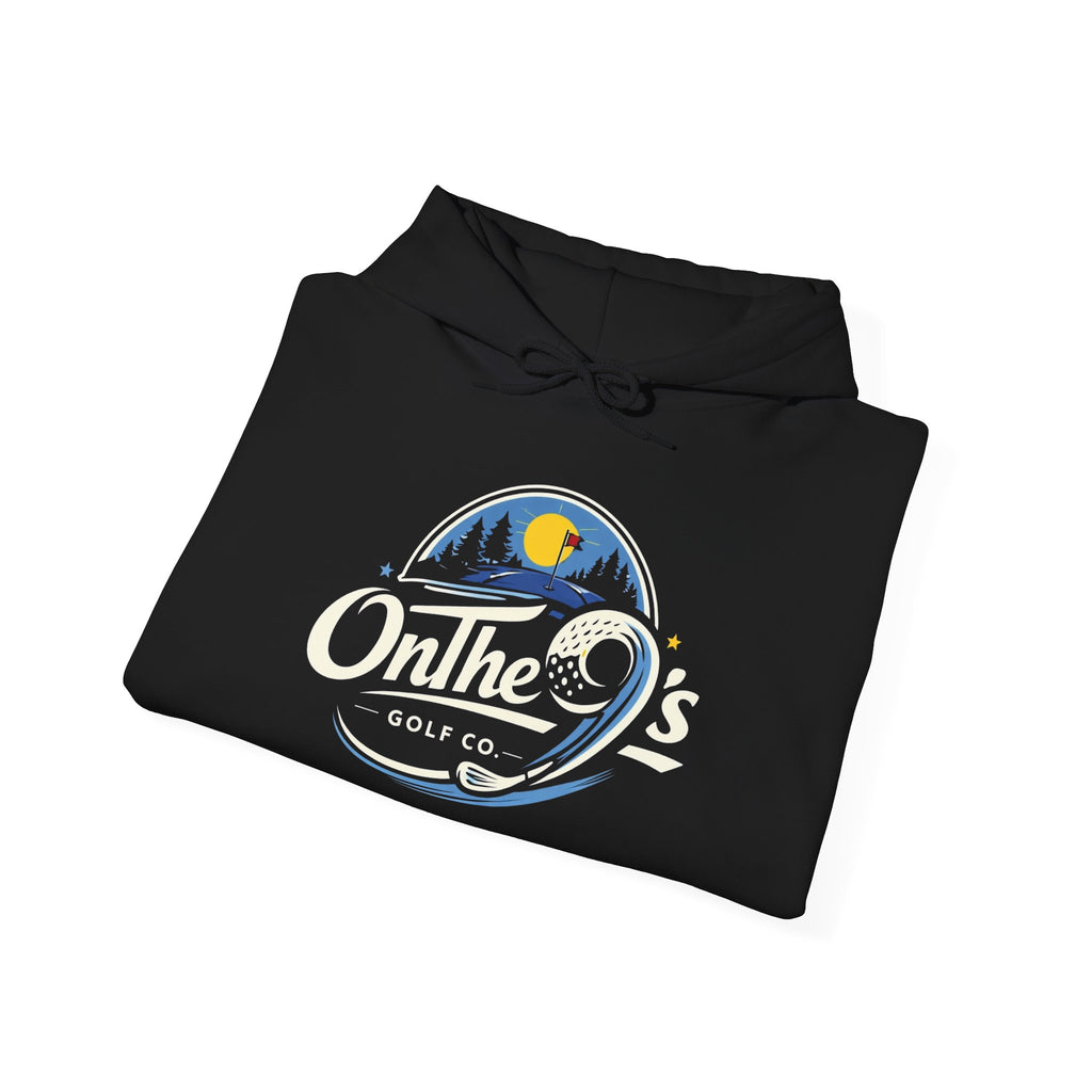 Golf Hoodie — "On The 9's" Vintage Night Golf Logo Sweatshirt