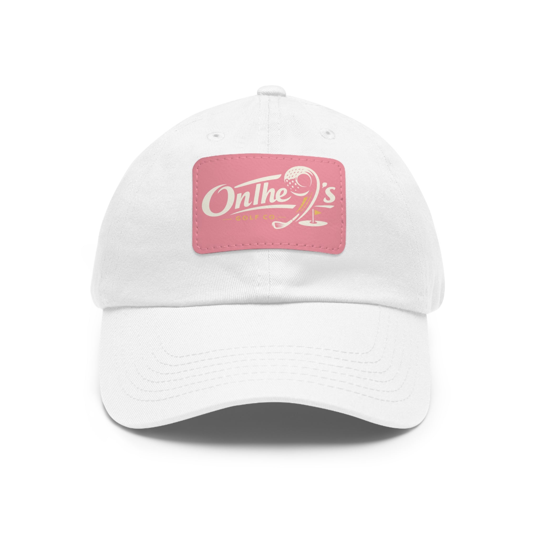 On The 9's Leather Patch Dad Hat – Vintage Golf Cap