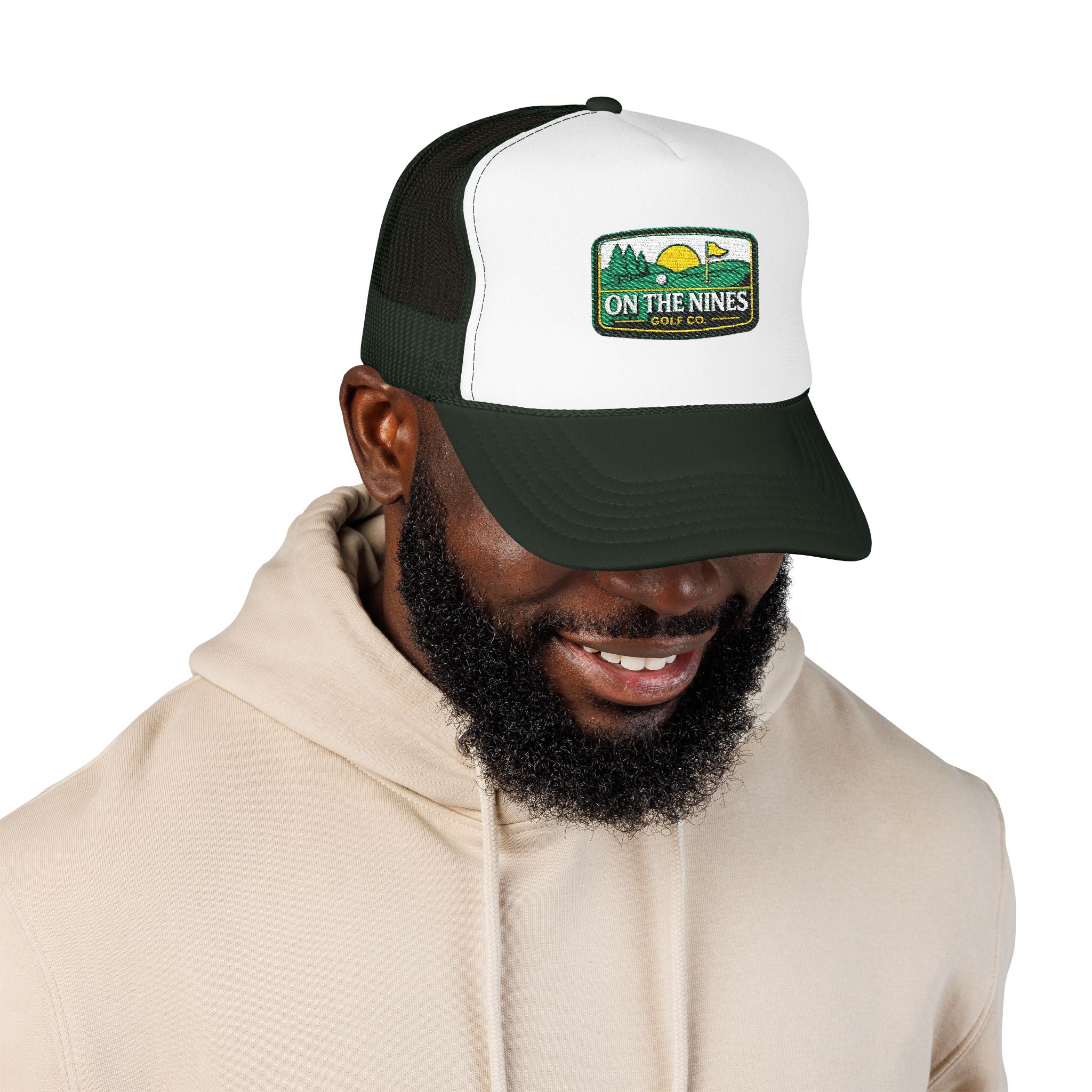 On The Nines Golf Co. Trucker Hat – Vintage Golf Patch Foam Cap