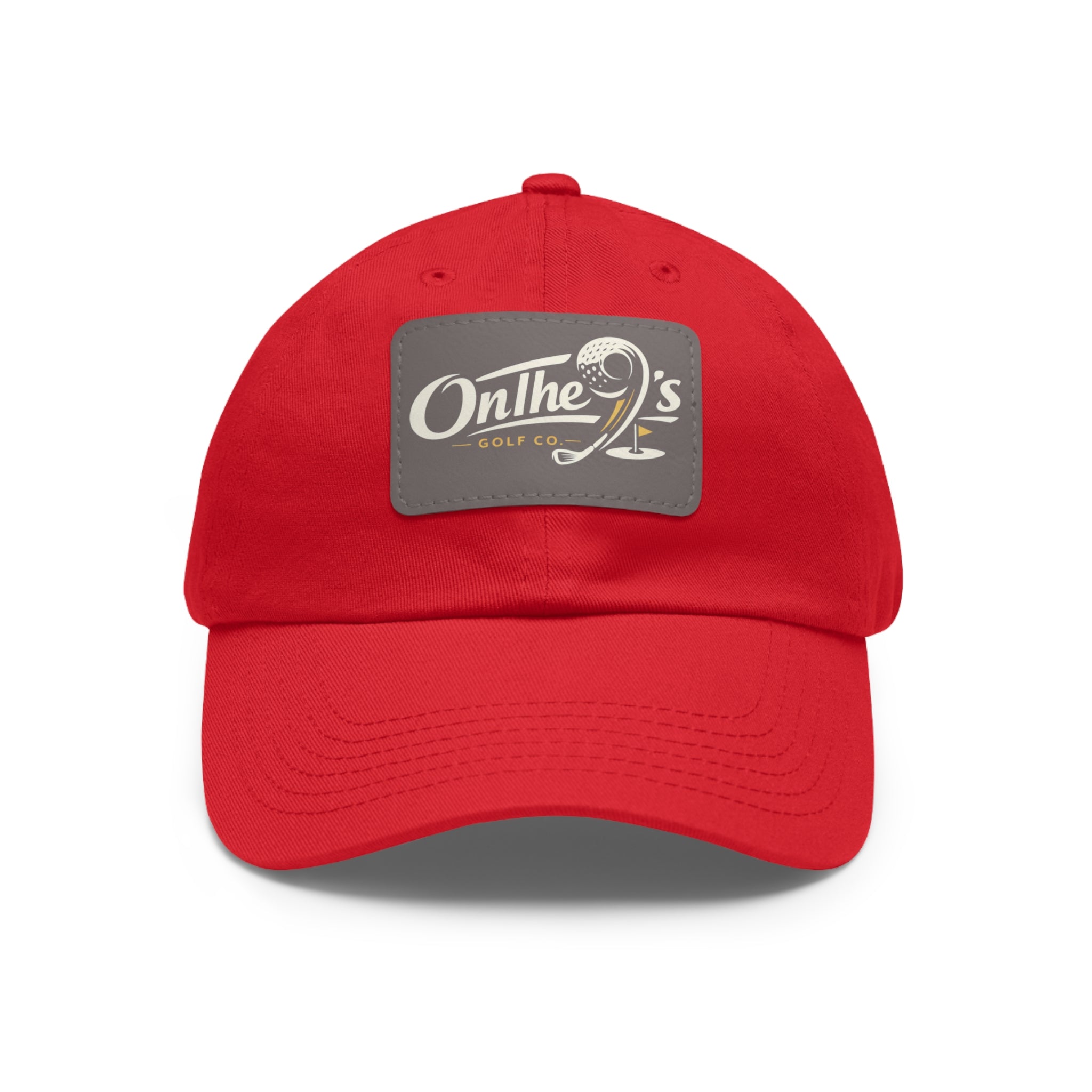 On The 9's Leather Patch Dad Hat – Vintage Golf Cap